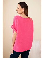 Mušelínová halenka s náhrdelníkem růžový