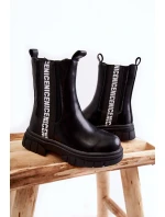 Dětské vysoké zateplené kozačky černé model 21597214 - Boto Dětské vysoké zateplené kozačky černé model 21597214 - Boto