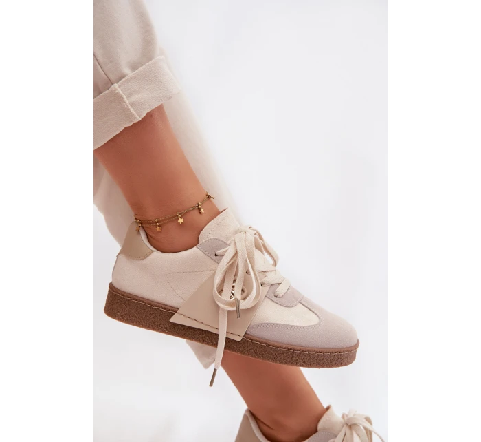 Dámské tenisky s ozdobným detailem Béžové model 21954604 - Boto