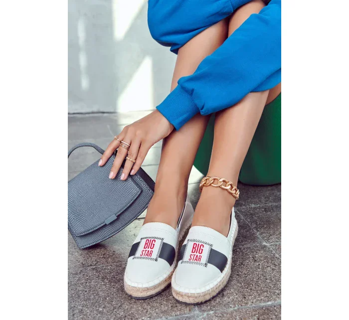 Dámské elegantní espadrilky Big Star - bílá/tmavě modrá