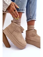 Kůže Sněžní Boty Na Platformě Bežové Corcoran Kůže Sněžní Boty Na Platformě Bežové Corcoran