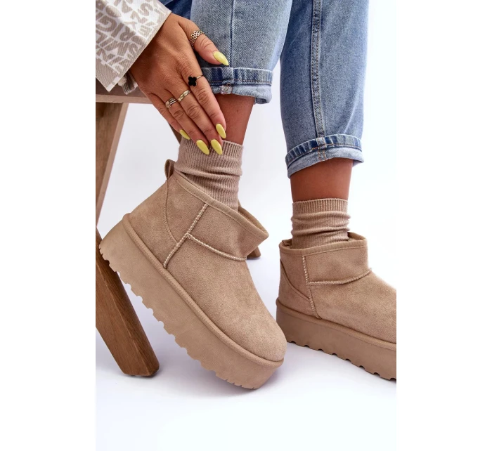 Kůže Sněžní Boty Na Platformě Bežové Corcoran Kůže Sněžní Boty Na Platformě Bežové Corcoran