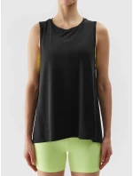 Dámský sportovní top z recyklovaných materiálů 4F - černý Dámský sportovní top z recyklovaných materiálů 4F - černý