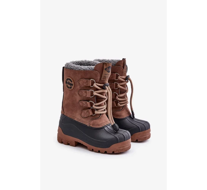 Vysoké Teplé Dětské Sněhule se Stahováním Lee Cooper Hnědé