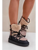 Dámské sněhule D.Franklin s kožíškem – černé Dámské sněhule D.Franklin s kožíškem – černé