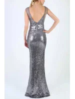 Dámské šaty značky bez rukávů flitrové dlouhé - SOKY&SOKA