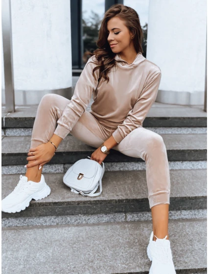 Dámský béžový velurový komplet SO COMFY FashionStreet AY0883