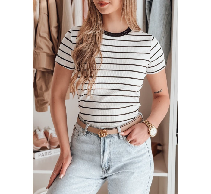 Dámské základní pruhované tričko LINESS white FashionStreet RY2818