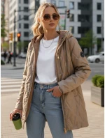 Dámská prošívaná přechodová bunda velbloudí barvy FashionStreet TY5563