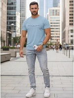 FashionStreet pánské bavlněné modré tričko s nápisem NX5123R FashionStreet pánské bavlněné modré tričko s nápisem NX5123R