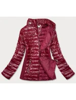 Vínová dámská lesklá bunda model 17099382 - MINORITY