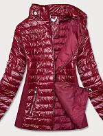 Vínová dámská lesklá bunda (7210-67)