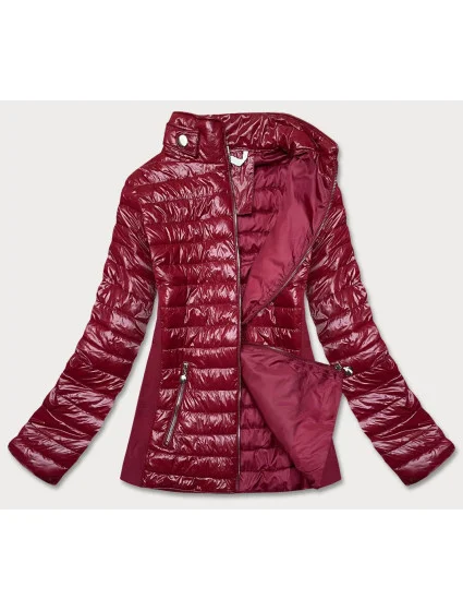 Vínová dámská lesklá bunda model 17099382 - MINORITY