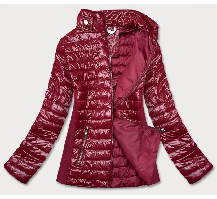 Vínová dámská lesklá bunda model 17099382 - MINORITY