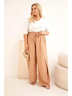 Dámské bavlněné kalhoty Plus Size s gumou v pase model 22187134 - K-Fashion Dámské bavlněné kalhoty Plus Size s gumou v pase model 22187134 - K-Fashion