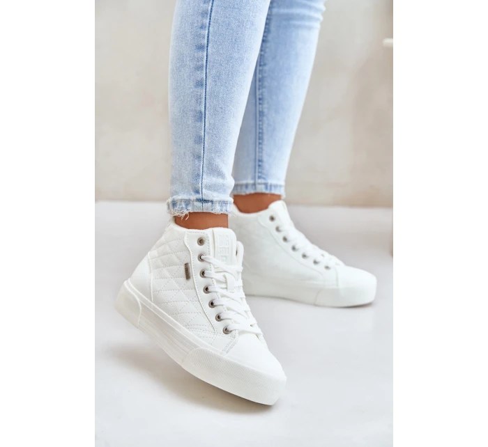 Zateplené Dámské Tenisky Se Švy Bílé Big Star OO274A479 Zateplené Dámské Tenisky Se Švy Bílé Big Star OO274A479