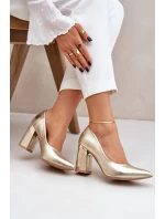 Kožené lodičky Lewski model 21682413 zlato - Boto