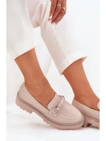 Dámské Mokasíny Ozdobené Zirkony Béžové model 21690339 - Boto
