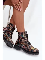 Dámské zimní kotníkové boty květinové Artiker 57C1050 multikolor