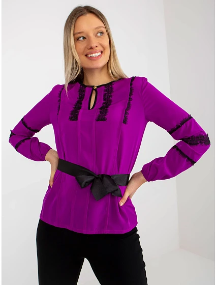 Dámská halenka LK BZ model 18309948 fialová - FPrice Dámská halenka LK BZ model 18309948 fialová - FPrice