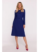 S413 Šaty s mašlí - modré