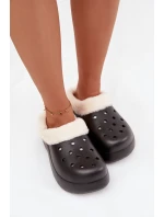 Dámské pěnové pantofle zateplené kožíškem – černé Palvine Dámské pěnové pantofle zateplené kožíškem – černé Palvine