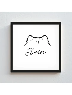 Personalizovaný plakát v rámu - čtverec 20x20 - zvířecí ouška 