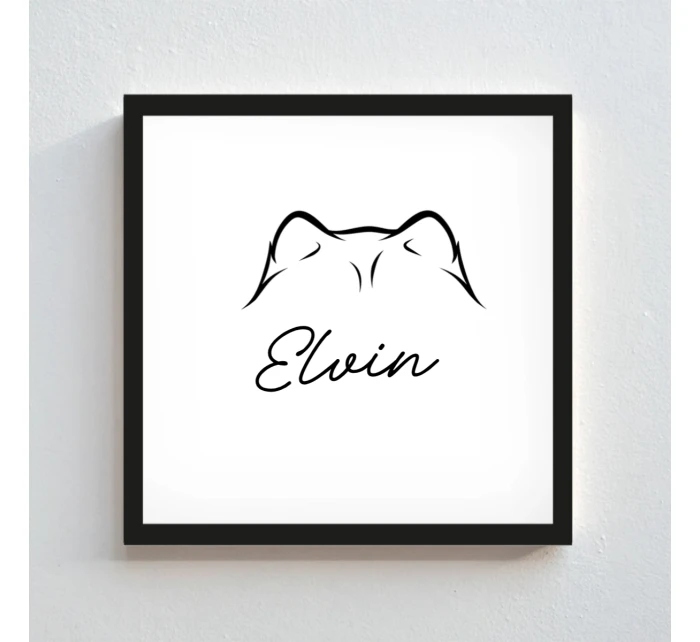 Personalizovaný plakát v rámu - čtverec 20x20 - zvířecí ouška 