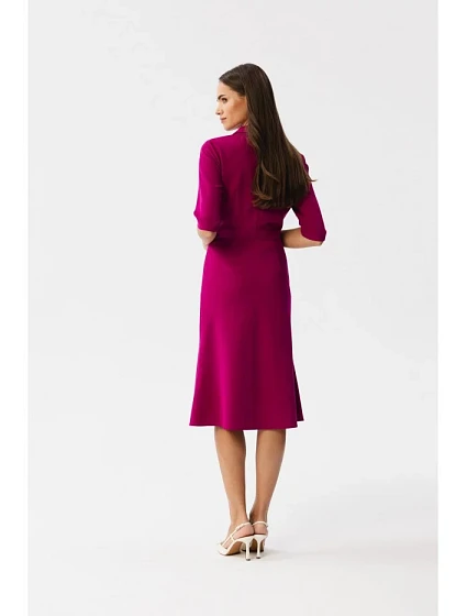 Plášťové šaty model 21085987 bordové - STYLOVE Plášťové šaty model 21085987 bordové - STYLOVE