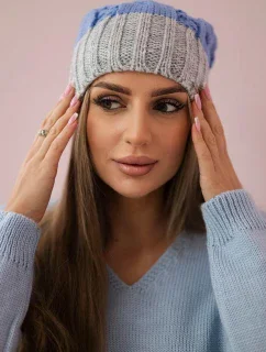 Paris fleecová čepice K212 modrá+šedá