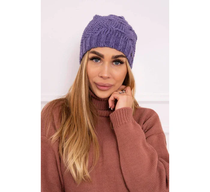 Fleecová čepice fialová model 18750501 - K-Fashion Fleecová čepice fialová model 18750501 - K-Fashion
