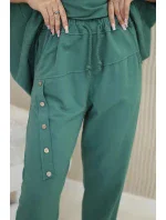 Oversize bavlněný komplet teplákové + kalhoty zelený Oversize bavlněný komplet teplákové + kalhoty zelený