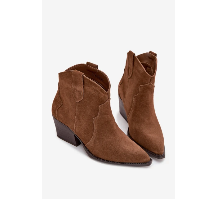 Nazouvací dámské kovbojky z přírodního semiše camel model 21713728 - Boto Nazouvací dámské kovbojky z přírodního semiše camel model 21713728 - Boto