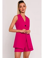 M776 Sako bez rukávů s jedním knoflíkem - fuchsiová