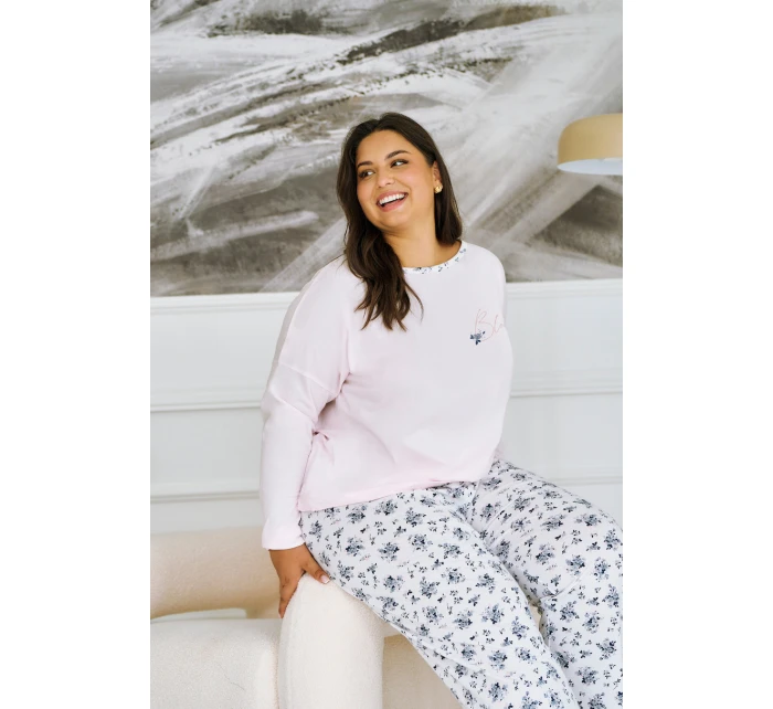 3465 DÁMSKÉ DLOUHÉ PYŽAMO ELLA 2XL-3XL