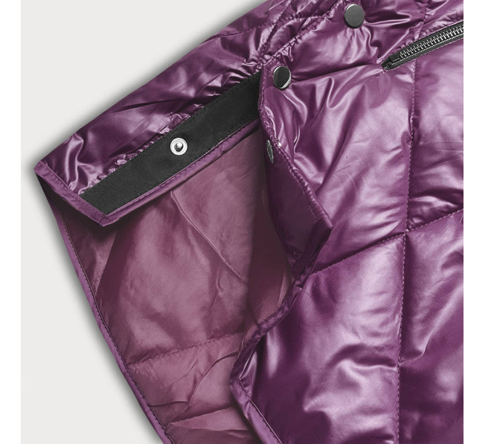 Tmavě fialová dámská bunda s ozdobnou kapucí model 18013454 - S'WEST