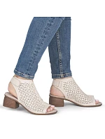 Remonte béžové Remonte dámské kožené sandály Rieker R8777-60