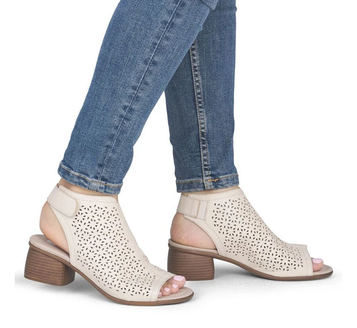 Remonte béžové Remonte dámské kožené sandály Rieker R8777-60