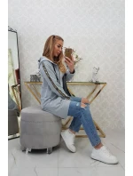 Mikina se zipem na zádech šedá