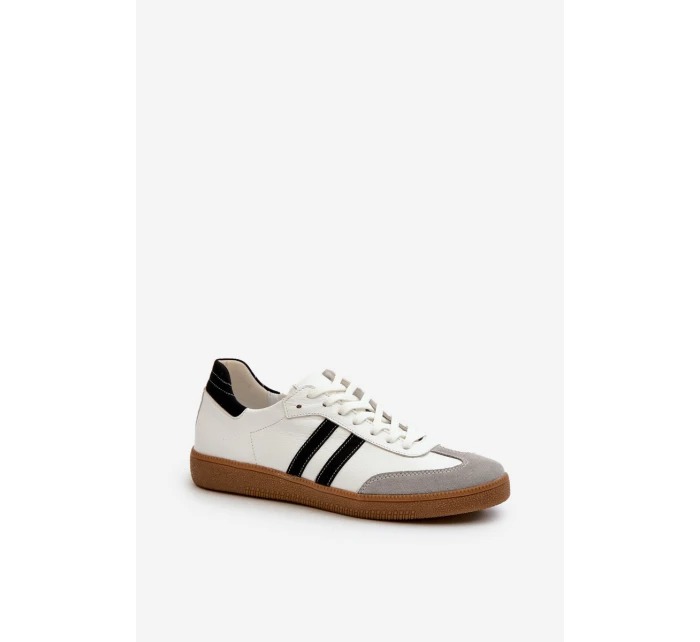 Zazoo N1068 Kožené Nízké Dámské Tenisky Bílé