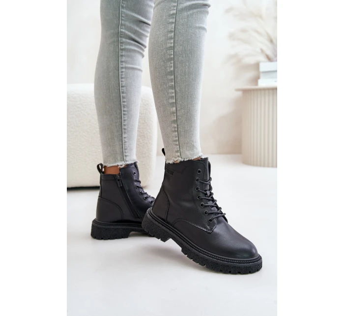 Zateplené botky workery dámské model 21671558 černé - Big Star Shoes Zateplené botky workery dámské model 21671558 černé - Big Star Shoes