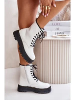 Zateplené boty z eko kůže na zip bílé model 21673155 - EVENTO Zateplené boty z eko kůže na zip bílé model 21673155 - EVENTO