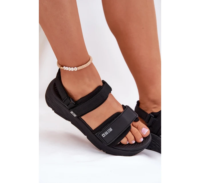 Sportovní Sandály Dámské Na Platformě Big Star model 21693778 Černé - Big Star Shoes Sportovní Sandály Dámské Na Platformě Big Star model 21693778 Černé - Big Star Shoes