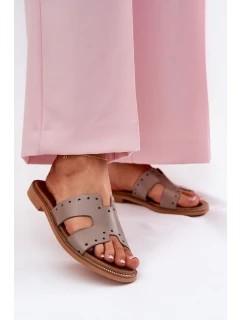 Zazoo 40326 Dámské sandály s ozdobnými výřezy tmavě béžové