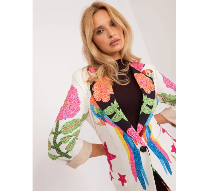 Marynarka DHJ MA 18525 model 19648743 ecru - FPrice Marynarka DHJ MA 18525 model 19648743 ecru - FPrice