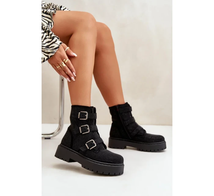 Zateplené Dámské Kotníkové Boty s Ozdobou Černé Ciascia Zateplené Dámské Kotníkové Boty s Ozdobou Černé Ciascia