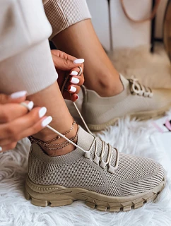 Dámské ponožkové tenisky ZY0345 khaki - FashionStreet
