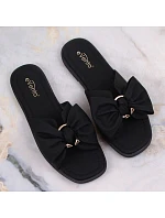 Dámské ploché žabky s mašlí černé eVento model 22096558 Dámské ploché žabky s mašlí černé eVento model 22096558