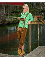 Daiber JN 637 Popelínová kostkovaná halenka tradiční styl 02.0637 green/white Daiber JN 637 Popelínová kostkovaná halenka tradiční styl 02.0637 green/white