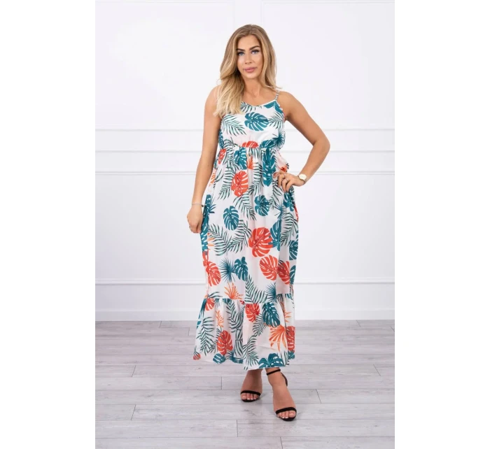 Šaty s motivem listů ecru Šaty s motivem listů ecru